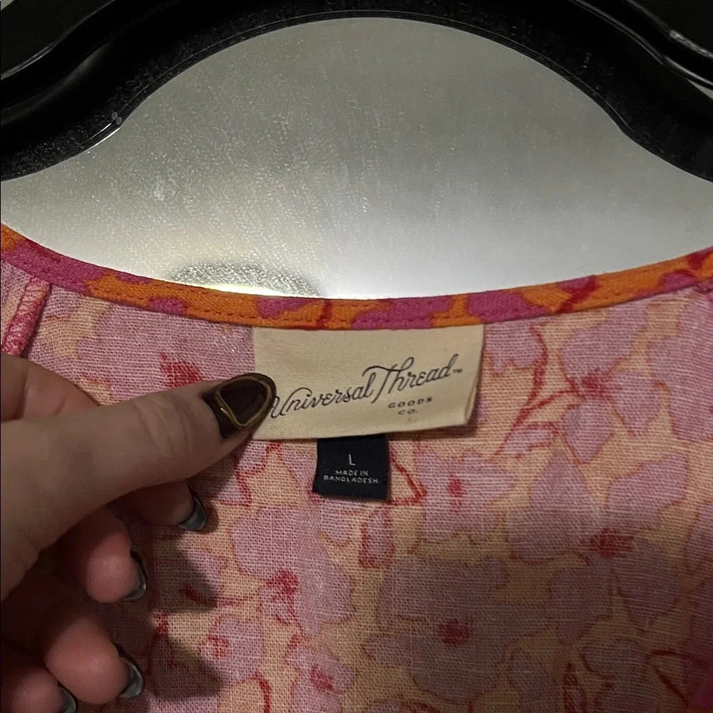 Universal Thread Pink and Orange Floral Top - Picture 2 of 2
